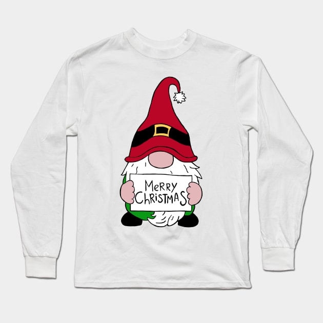 Christmas gnome Long Sleeve T-Shirt by shellTs